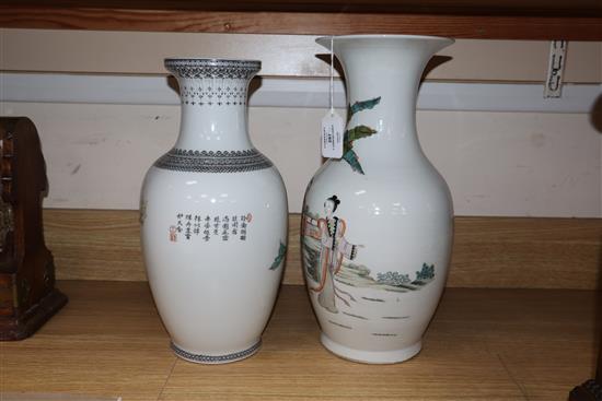Two Chinese famille Qilin vases Height 39cm